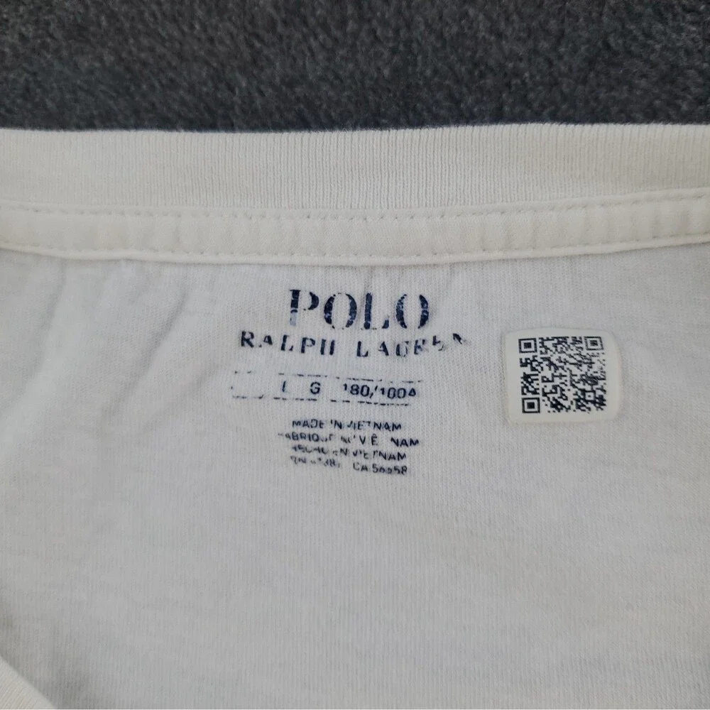 Polo Ralph Lauren Graphic T-Shirt  Men’s Size Large White Long Sleeve Logo